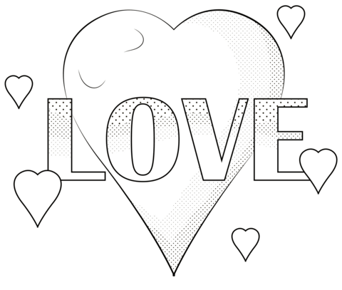 Love Heart Coloring Page